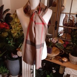 Jessica McClintock Polyester Plaid Scarf  NWT